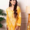 Yellow Lucknow Chikankari Kurti Set