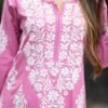 Pink Lucknow Chikankari Kurti Set