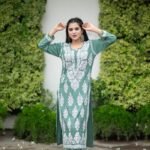 Green Lucknow Chikankari Kurti Set